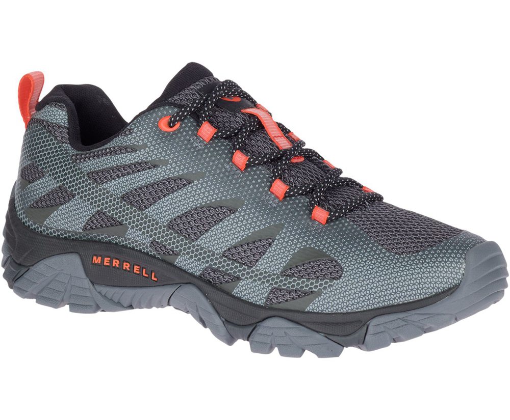 Merrell Hiking Shoes Grey - Moab Edge 2 Wide Width - Mens 64UFATMLK